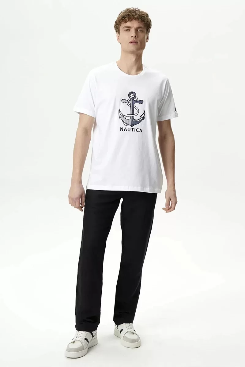 Nautica TSHIRT Erkek Beyaz T-shirt V45272T.1BW