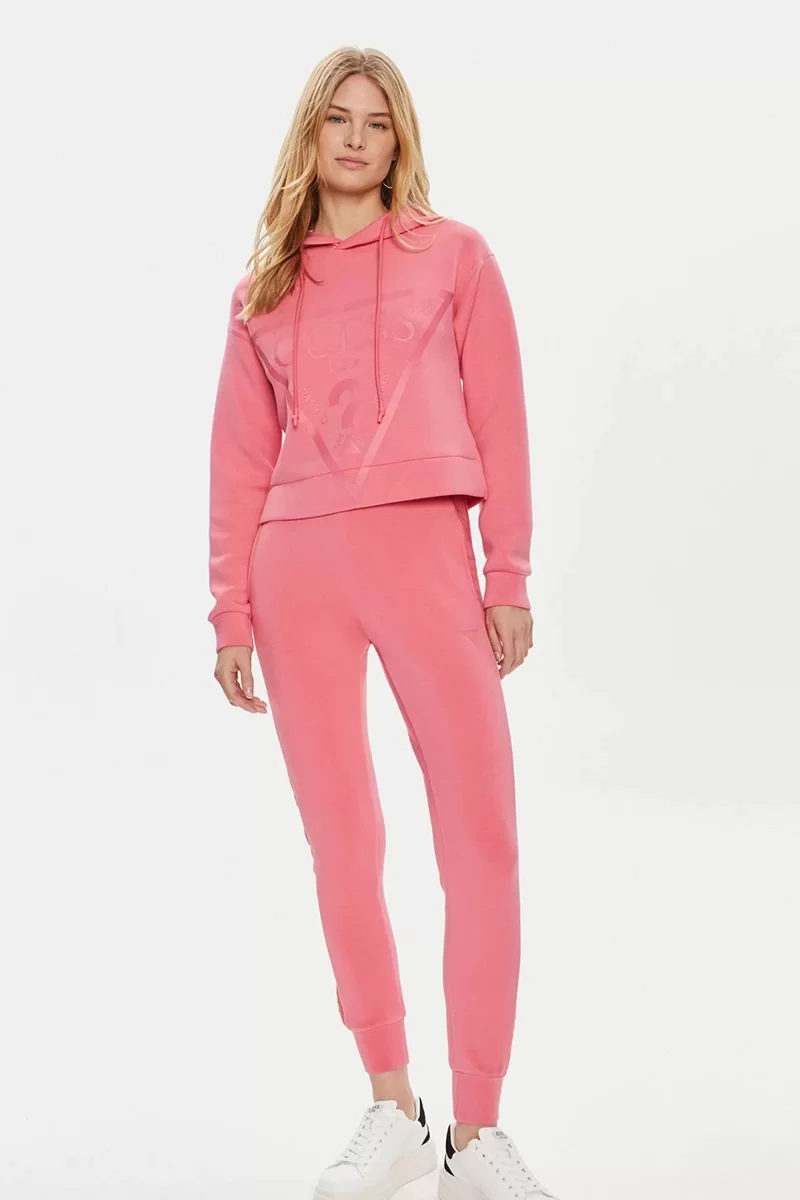 Guess New Alısa Hooded Sweatshırt Kadın Pembe Sweatshirt V2YQ08K7UW2-G65P