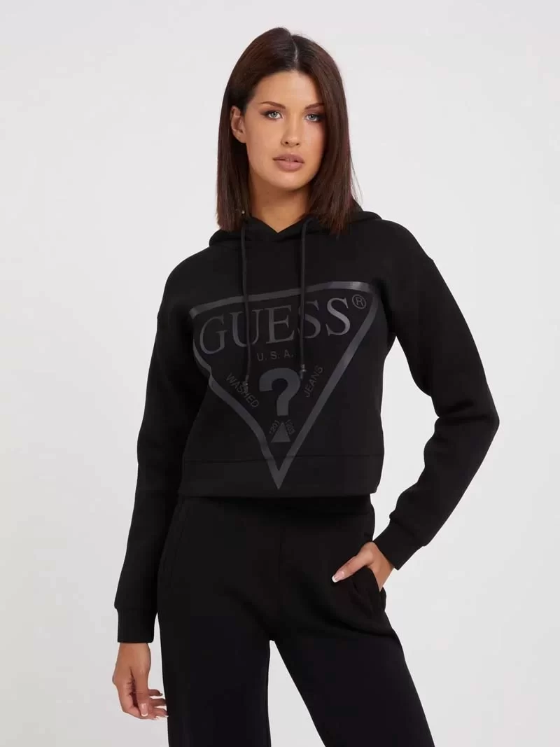 Guess New Alısa Hooded Sweatshırt Kadın Siyah Sweatshirt V2YQ08K7UW2-JBLK