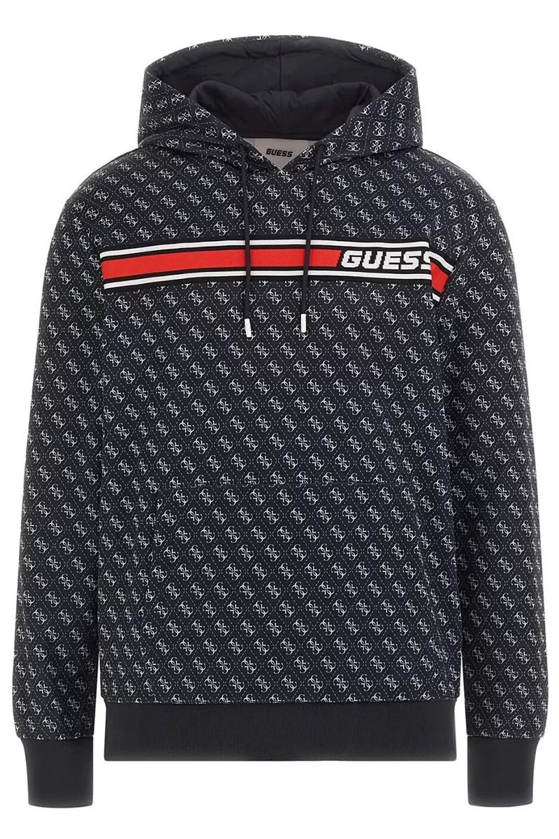 Guess New Korbın Hoodıe Sweatshırt Erkek Siyah Sweatshirt Z4BQ30FL04Q-P9QC