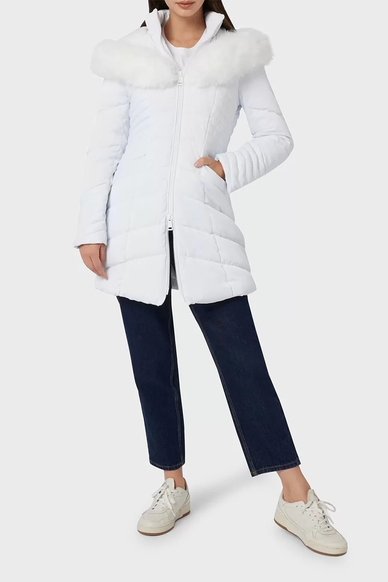 Guess New Oxana Jacket Kadın Beyaz Mont W4BL61WGLZ0-G011