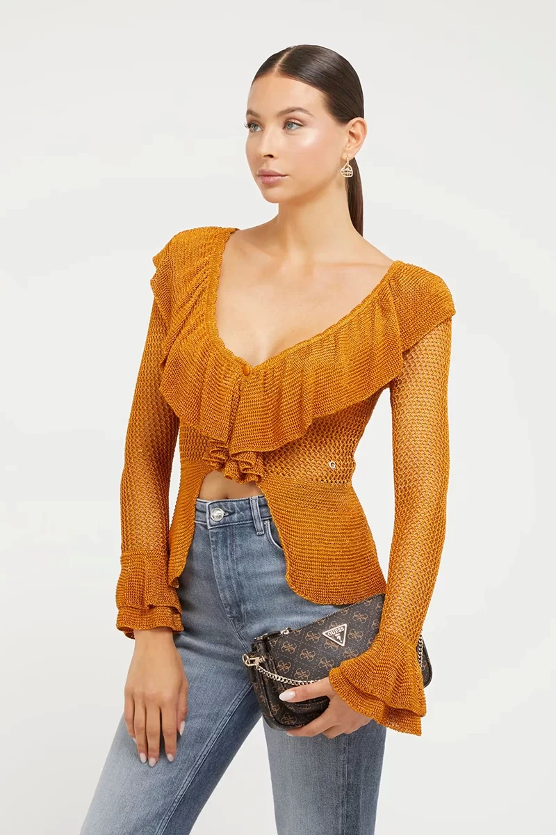 Guess NOELLE DBL POUCH CRO Kadın Kahverengi Mini Çanta HWQL7879710-BRO
