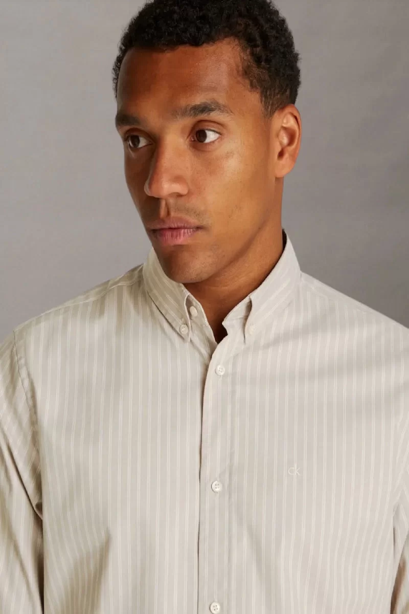 Calvin Klein OXFORD STRETCH STRIPE SHIRT Erkek  Gömlek K10K113821-RAJ