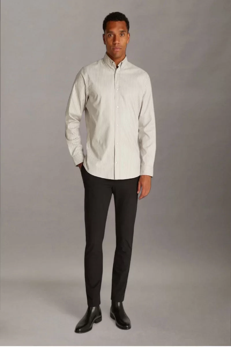 Calvin Klein OXFORD STRETCH STRIPE SHIRT Erkek  Gömlek K10K113821-RAJ