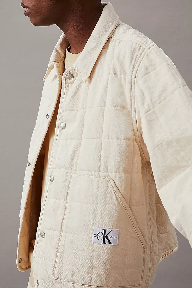CK Jeans PADDED DENIM JACKET Erkek Bej Ceket J30J325753-1AA