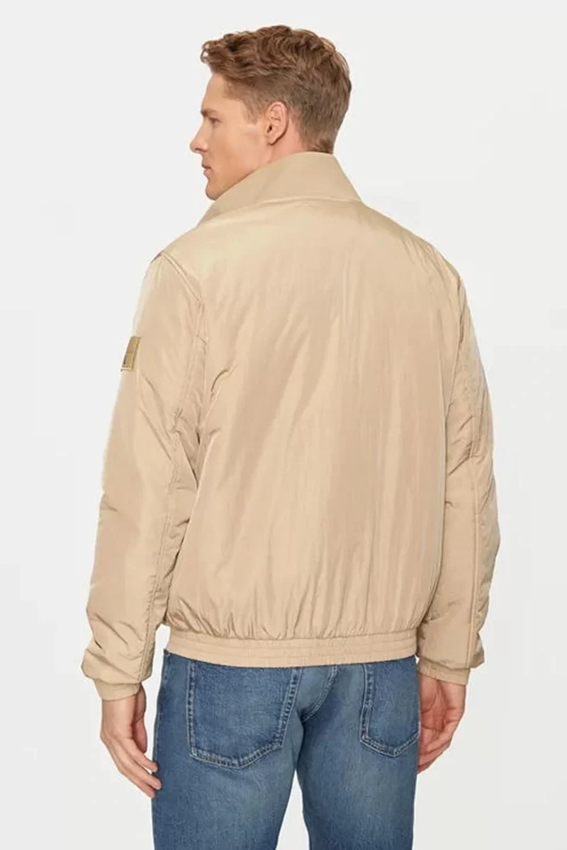 Calvin Klein Erkek Fermuarlı Bej Bomber Ceket