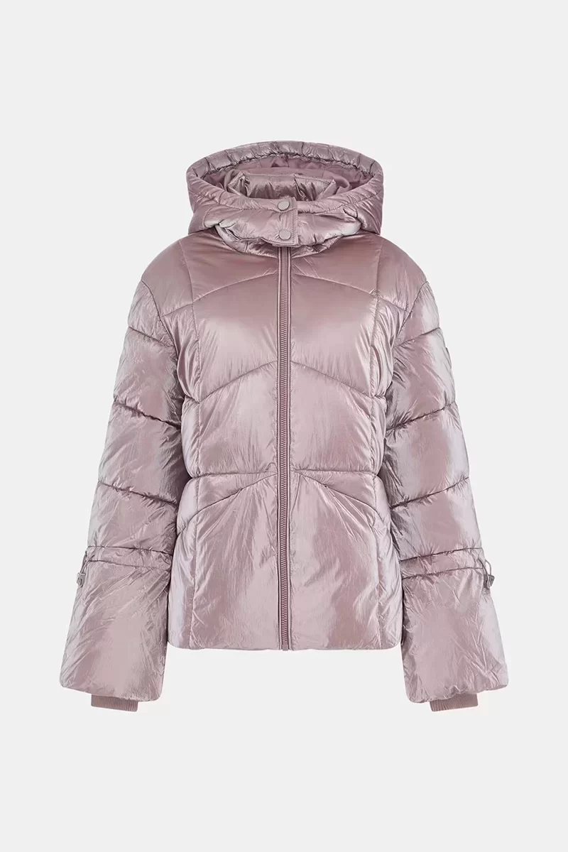 Guess Ayna Kaplama Görünümlü Kadın Pembe Şişme Mont  W3BL25WFR90-F6I0