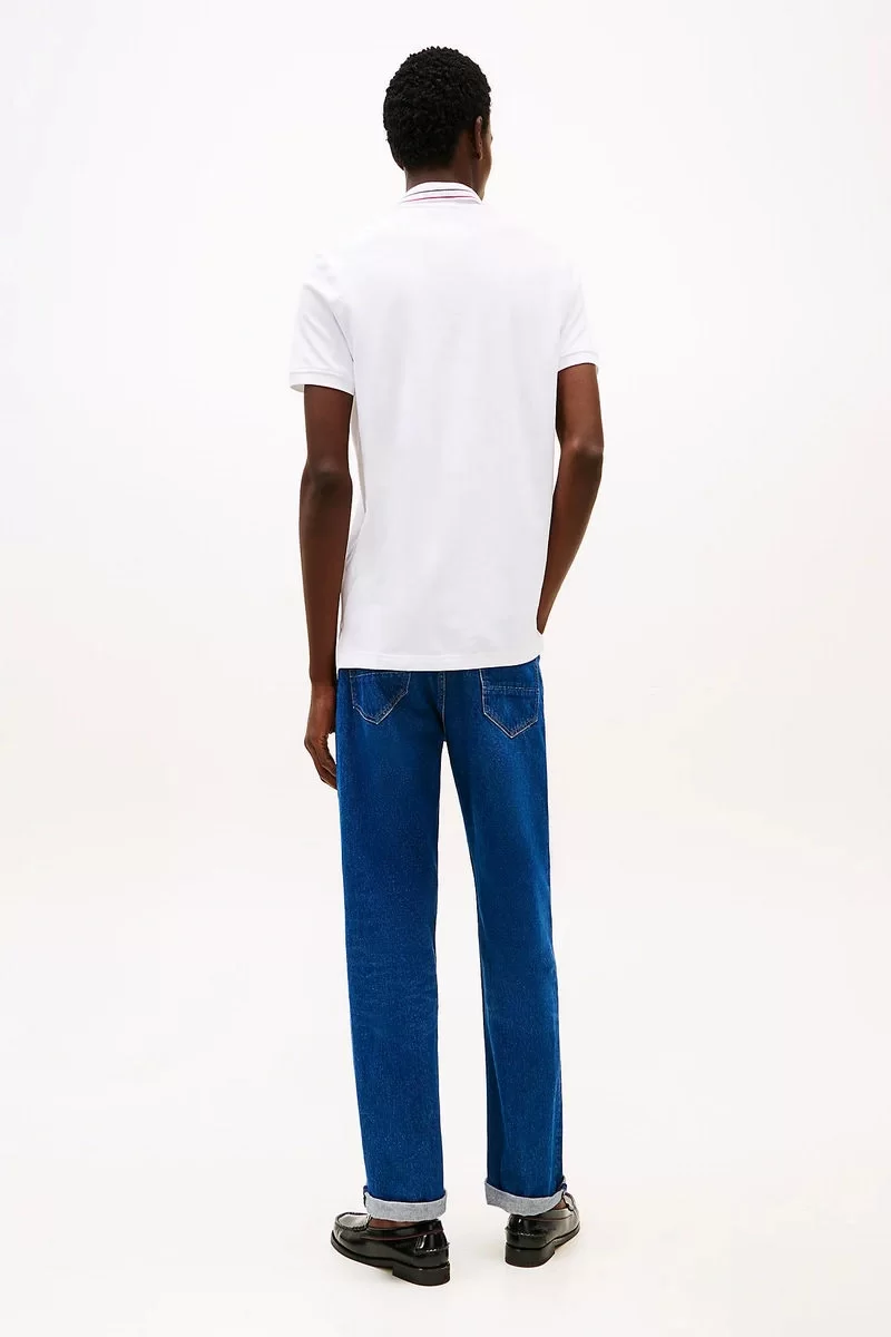Tommy Hilfiger PLACKET INTEREST REG POLO Erkek beyaz T-shirt MW0MW38459YBR