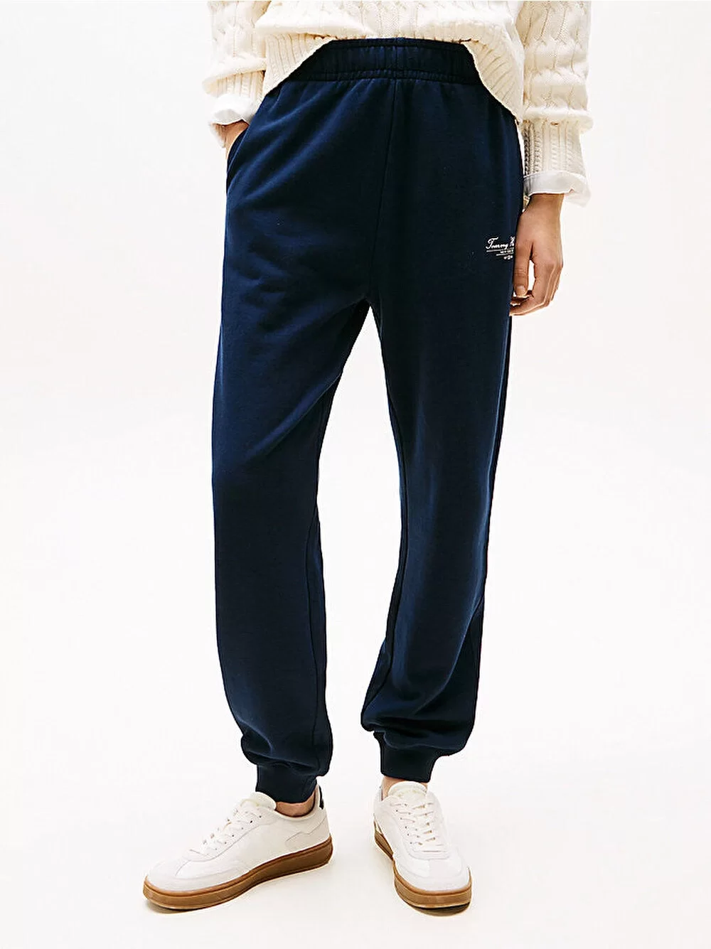 Tommy Hilfiger Kadın Bej Logolu Rahat Fit Eşofman Altı