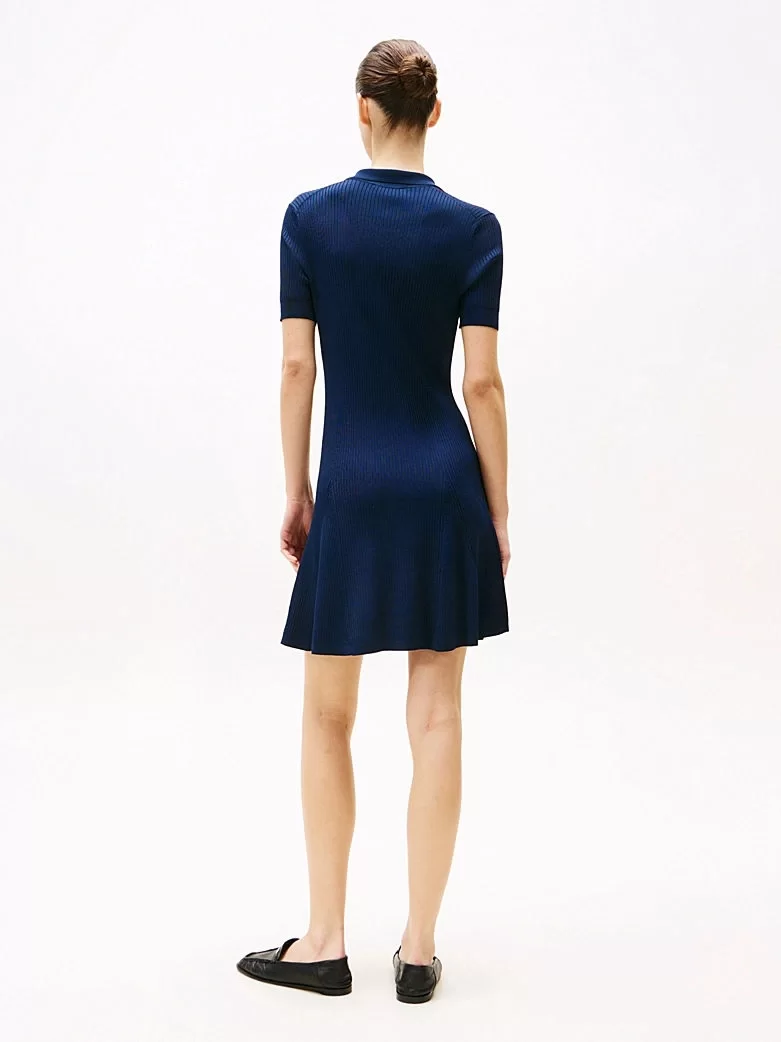 Tommy Hilfiger RIB BUTTON F&F POLO SWT DRESS Kadın  Elbise WW0WW45512C1G
