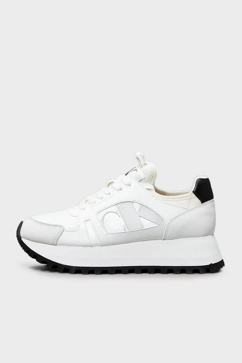 Calvin Klein RUNNER LOW LACEUP MIX NBS Kadın Siyah - Beyaz Sneaker YW0YW01642-01W