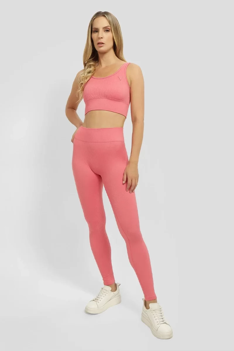 Guess SARA RIB-SEAMLESS LE Kadın Pembe Tayt V4YB00Z3F90-G65P