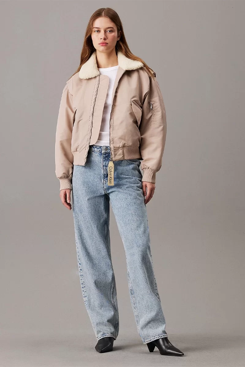 CK Jeans SATIN AVIATOR Kadın GRİ Mont J20J224115-PCF