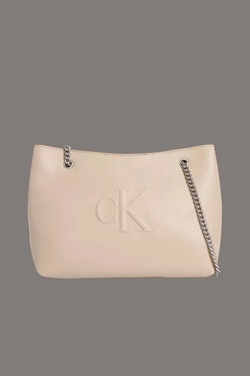 Calvin Klein SCULPTED CHAIN SHOULDER BAG Kadın  Omuz Çantası LV04K3163G-PBF