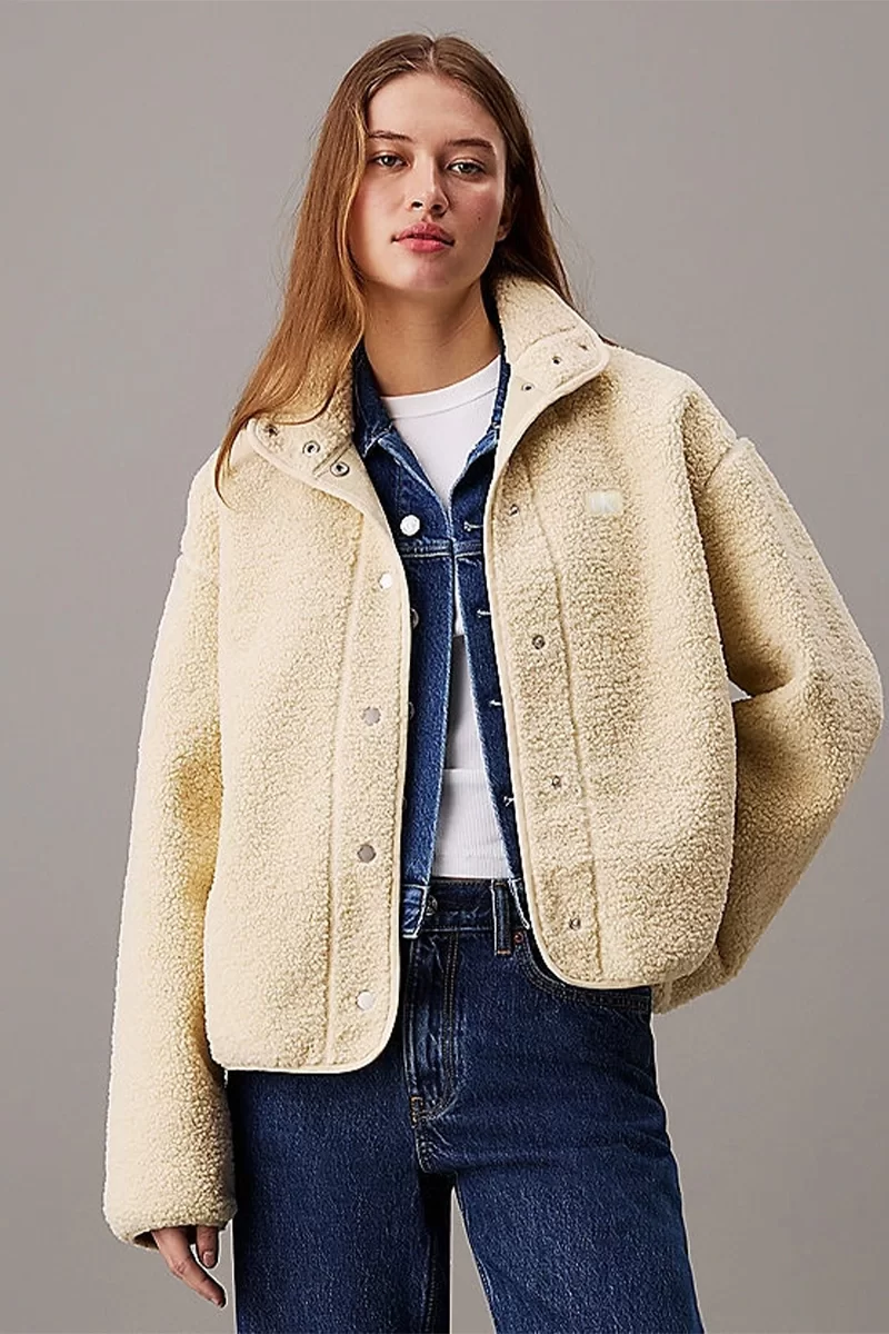 CK Jeans SHERPA OVERSHIRT Kadın BEJ Ceket J20J224928-ACX