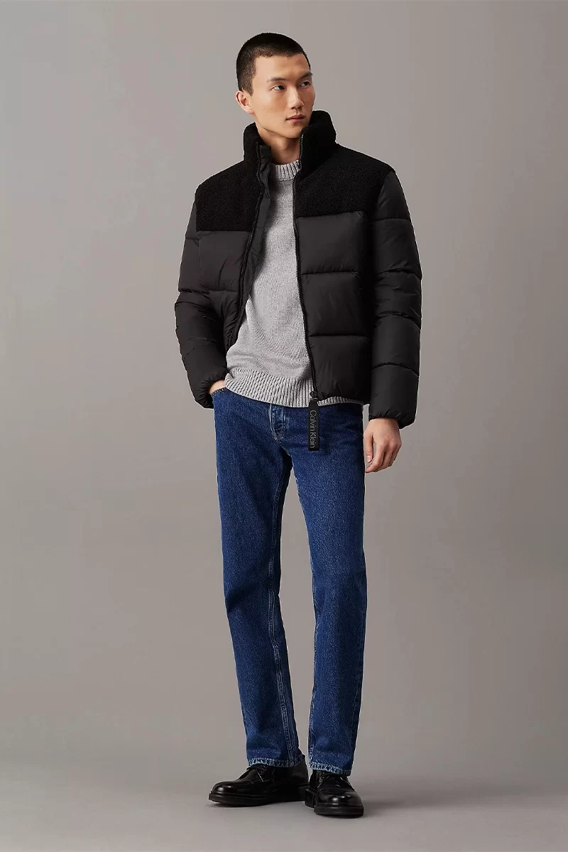 CK Jeans SHERPA PUFFER JACKET Erkek SİYAH Mont J30J326091-BEH