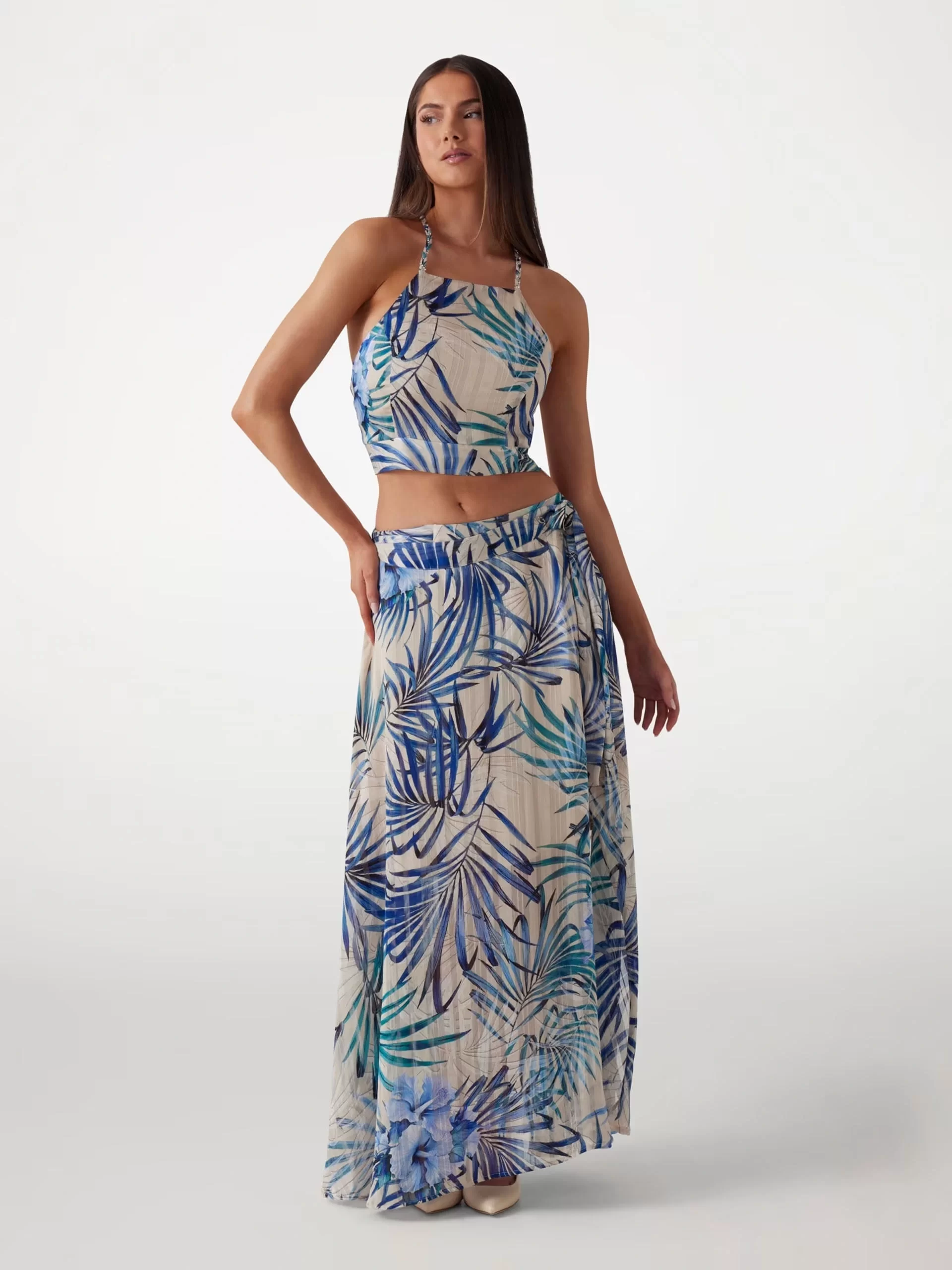 Guess SL GAELLE CROP TOP Kadın Multicolor Crop W5GH74WH9Z2-P7VM