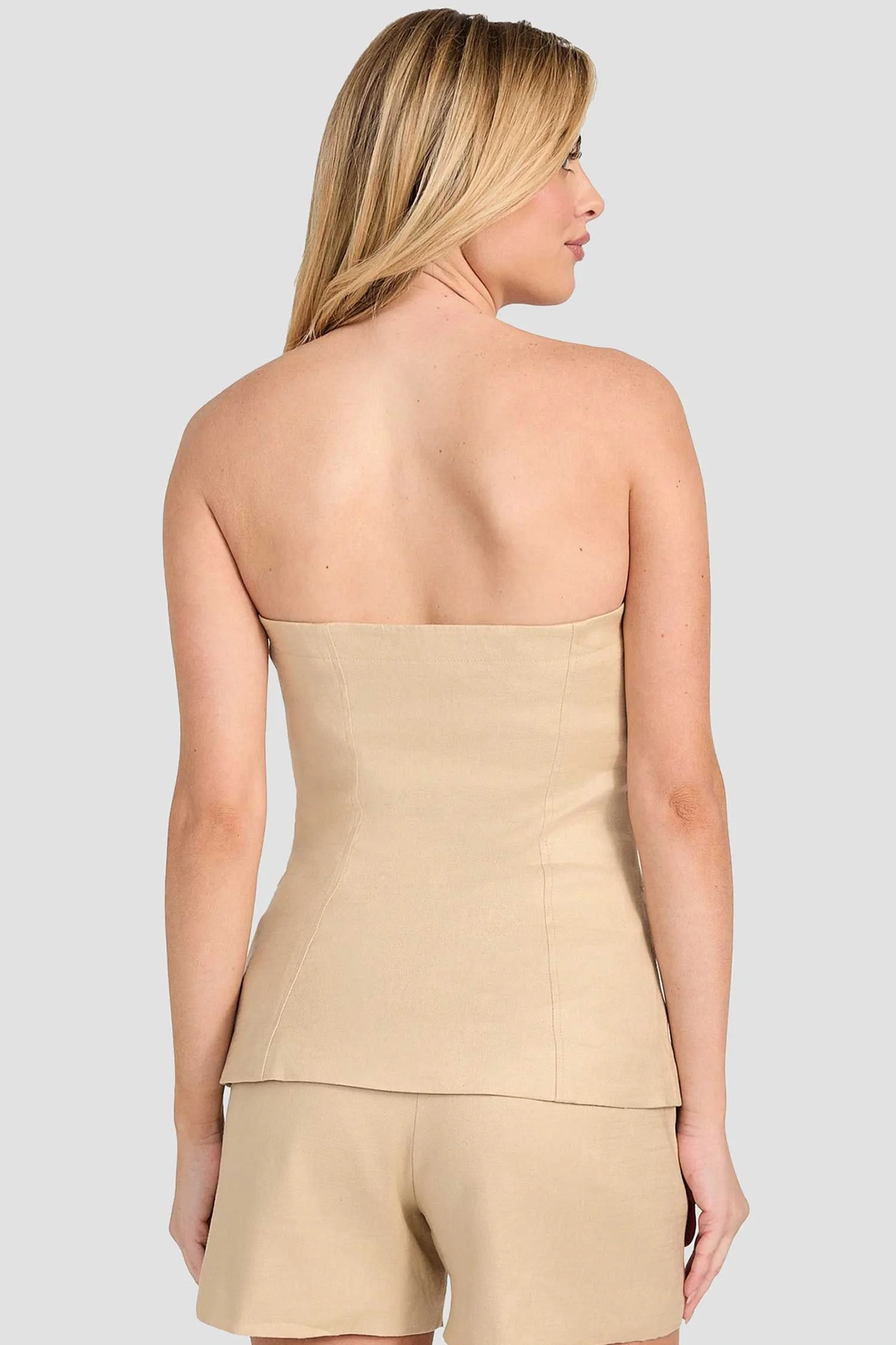 Guess SL ISABEAU CORSET TOP Kadın Kahverengi Bluz W5GH0LWH5L2-G1L7