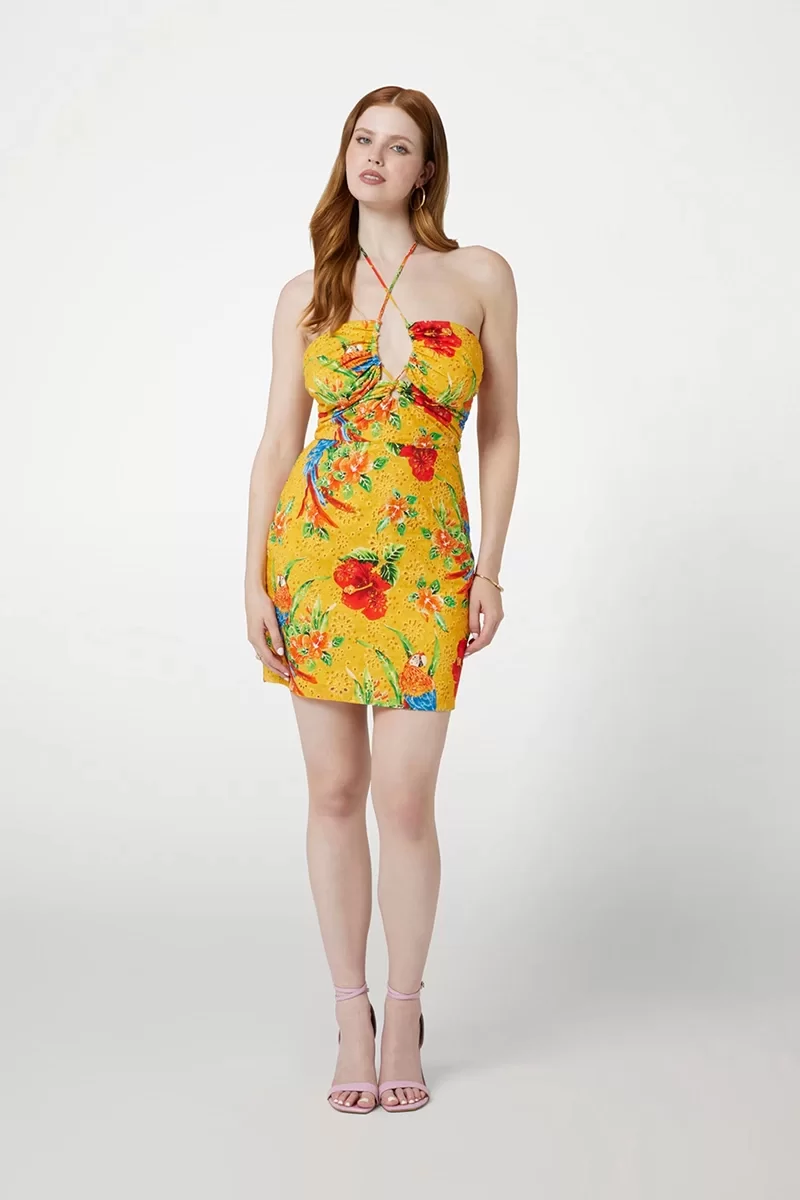 Guess SL TINA DRESS Kadın Çok Renkli Elbise W4YK0NWGDQ0-P34B