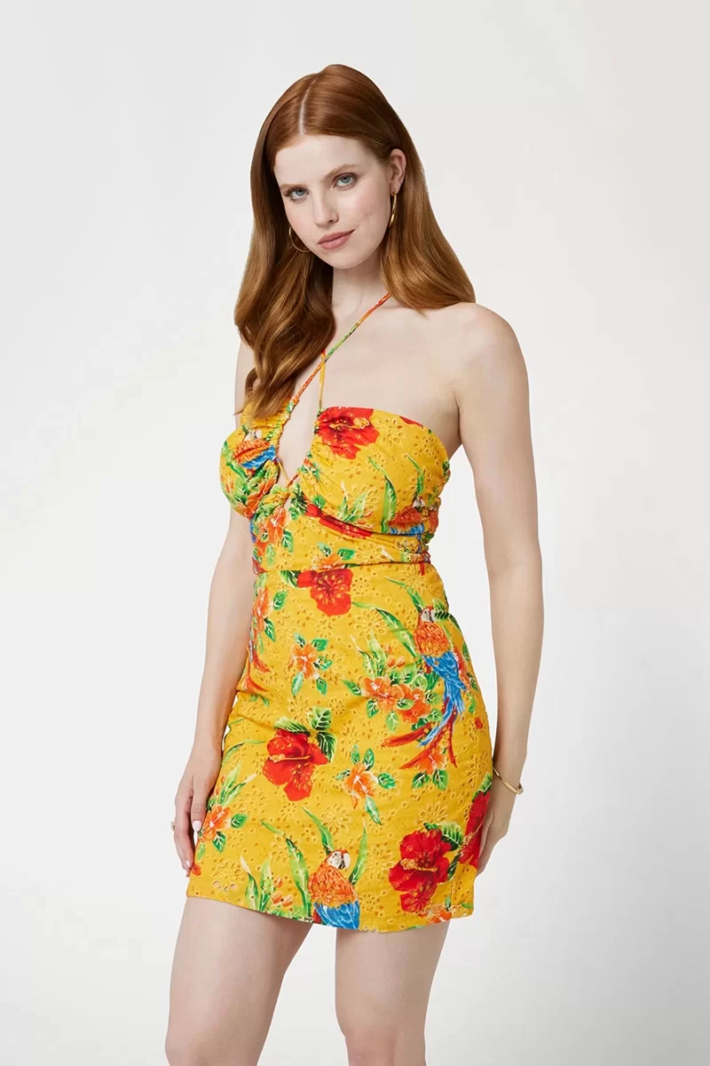 Guess SL TINA DRESS Kadın Çok Renkli Elbise W4YK0NWGDQ0-P34B
