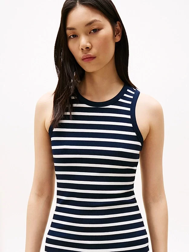 Tommy Hilfiger SLIM 5X2 RIB MIDI DRESS NS Kadın  Elbise WW0WW388380X4