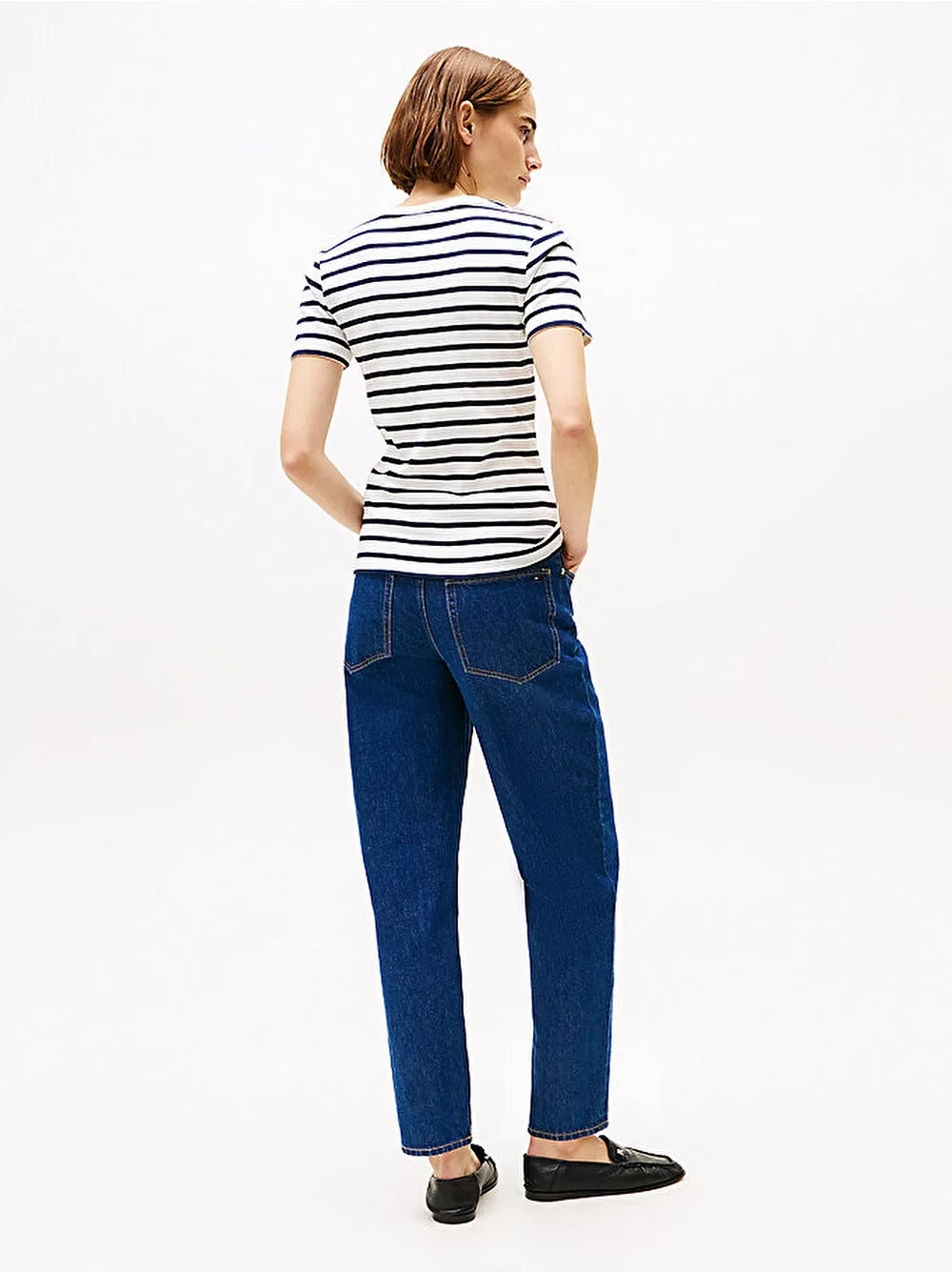 Tommy Hilfiger Kadın Beyaz Slim Fit Kısa Kollu Tişört