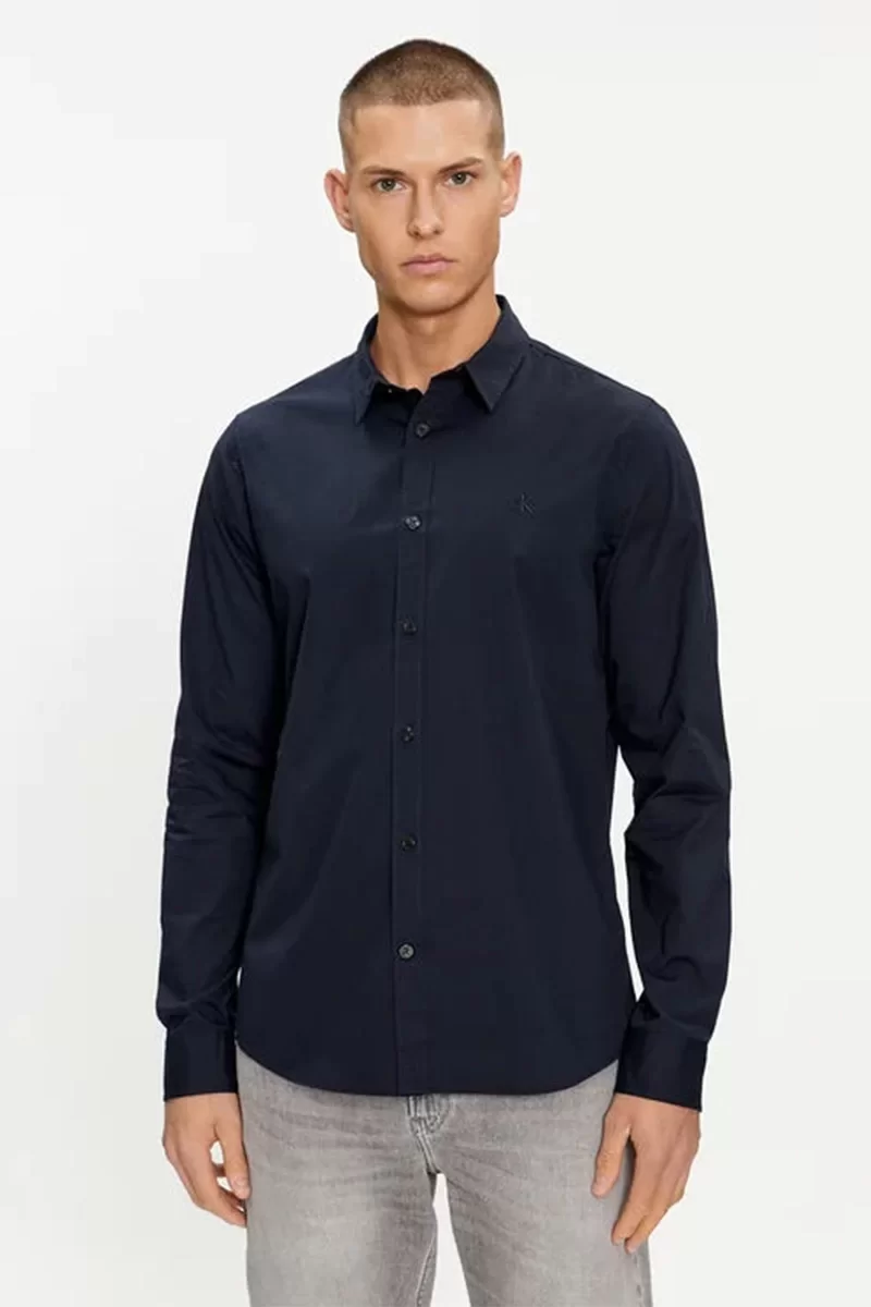 CK Jeans SLIM STRETCH SHIRT Erkek Mavi Gömlek J30J324614-CHW