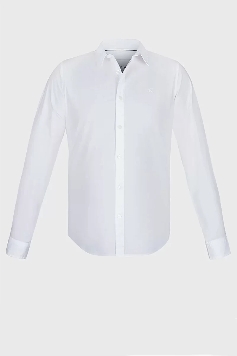 CK Jeans SLIM STRETCH SHIRT Erkek BEYAZ Gömlek J30J324614-YAF