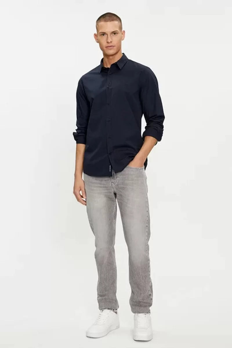 CK Jeans SLIM STRETCH SHIRT Erkek Mavi Gömlek J30J324614-CHW