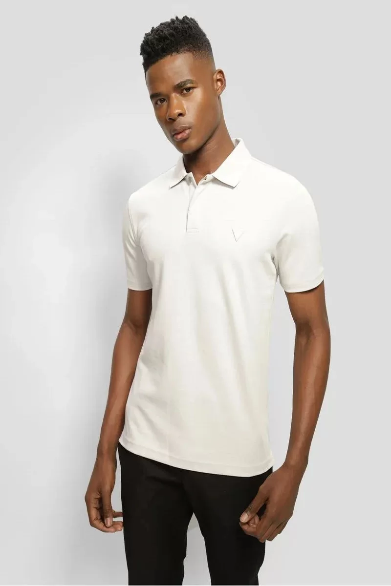 Guess SMALL TRIANGLE YD SS POLO Erkek Beyaz T-shirt M5RP02KCLR2-FJ6A