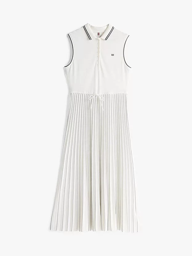 Tommy Hilfiger SPORTY PLEATED POLO DRESS NS Kadın  Elbise WW0WW45167YBL
