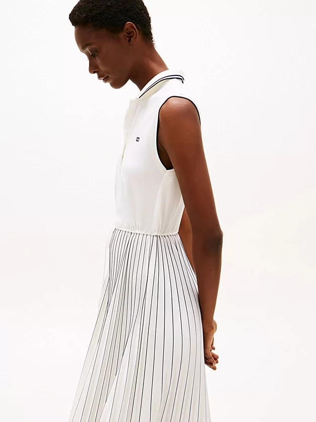 Tommy Hilfiger SPORTY PLEATED POLO DRESS NS Kadın  Elbise WW0WW45167YBL