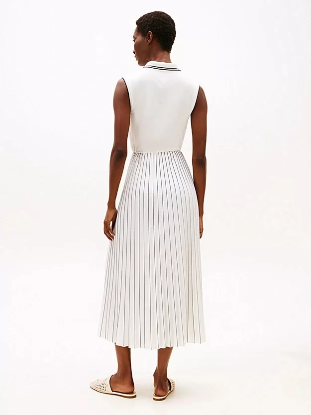 Tommy Hilfiger SPORTY PLEATED POLO DRESS NS Kadın  Elbise WW0WW45167YBL