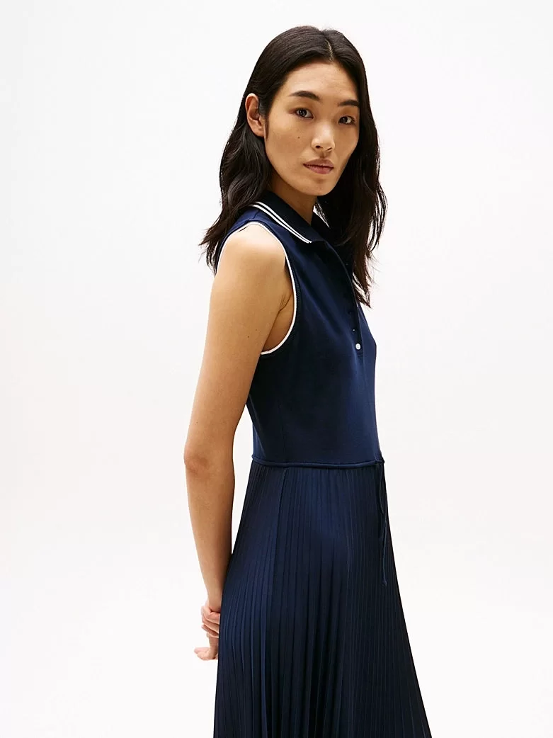 Tommy Hilfiger SPORTY PLEATED POLO DRESS NS Kadın  Elbise WW0WW45167C1G