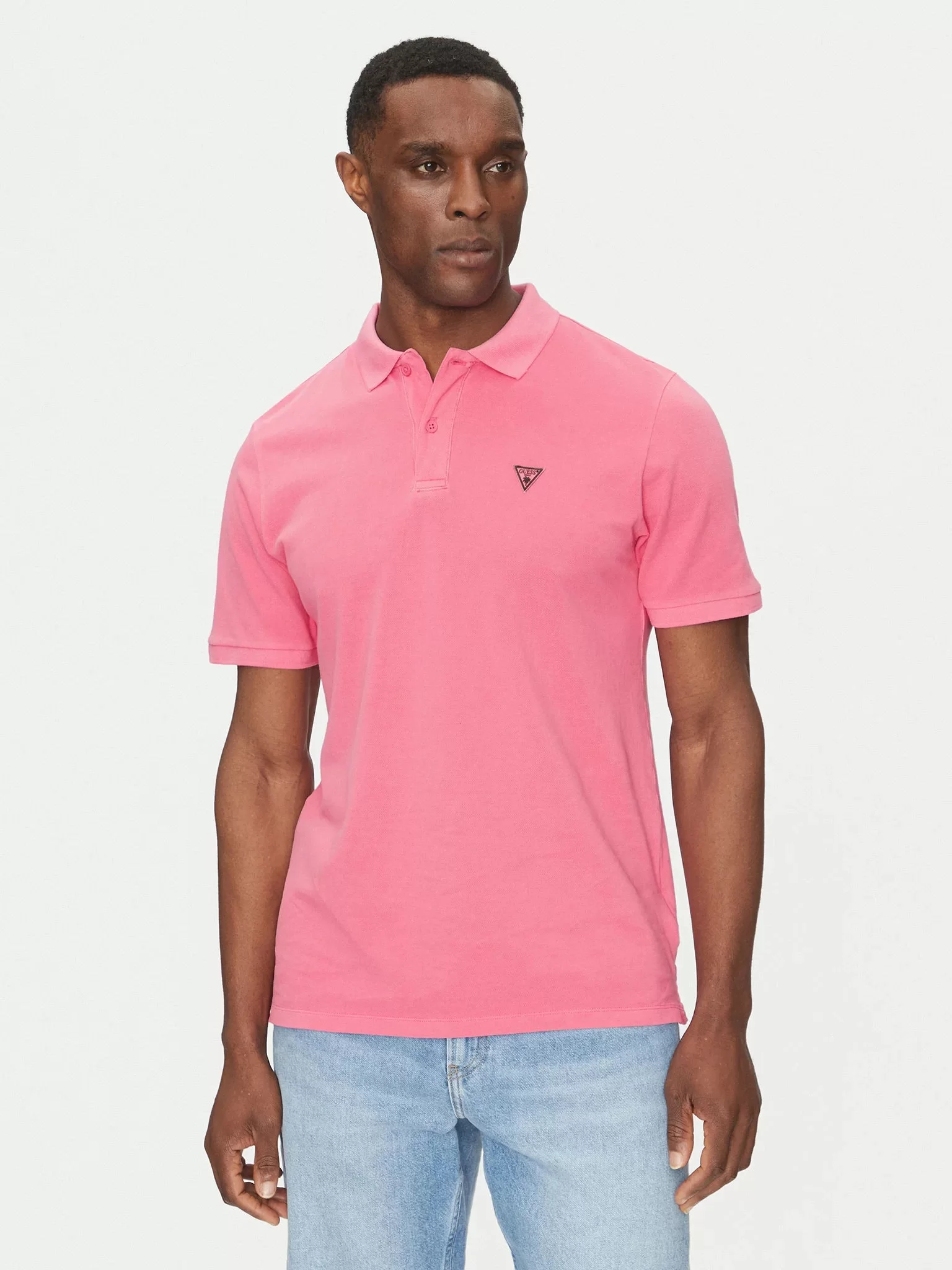 Guess SS BASIC GD POLO Erkek Pembe T-shirt F5GP00K9WF1-A60L
