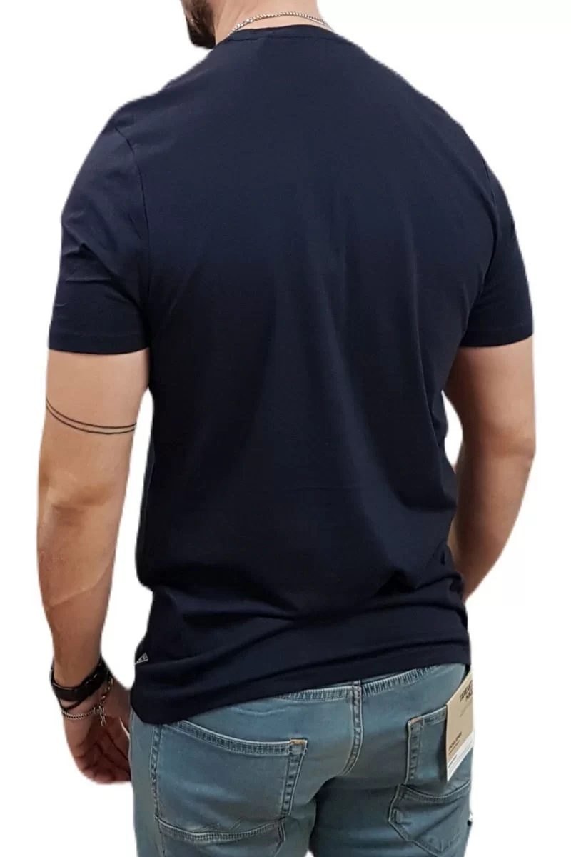 Guess SS BSC CHAIN TRI LOGO TEE Erkek Lacivert T-shirt M5RI49K9RM1-G7V2