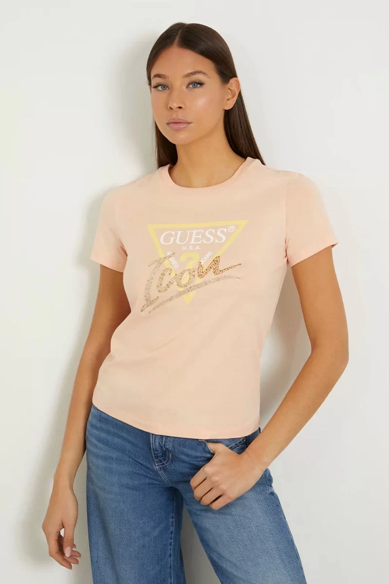 Guess SS CN ICON TEE Kadın Pembe T-shirt W4GI20I3Z14-G6J4