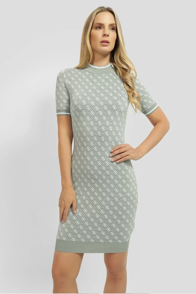 Guess Ss Lıse 4G Logo Swtr Dress Kadın Yeşil Elbise W3YK39Z37K0-F8JZ
