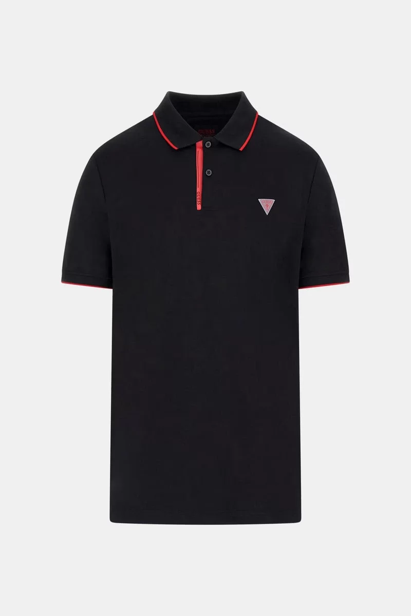 Guess SS TECH STRETCH POLO Erkek Siyah T-shirt M4YP35KCBM0-JBLK