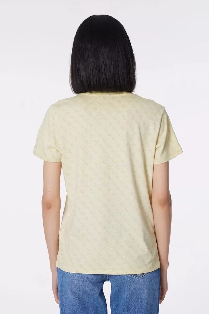 Guess SS WEST COAST LOGO E Kadın Sarı T-shirt W4GI48K9RM1-F1CC