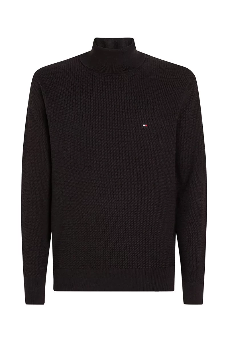 Tommy Hilfiger STRUCTURE ROLL NECK Erkek SİYAH Kazak MW0MW36526BDS