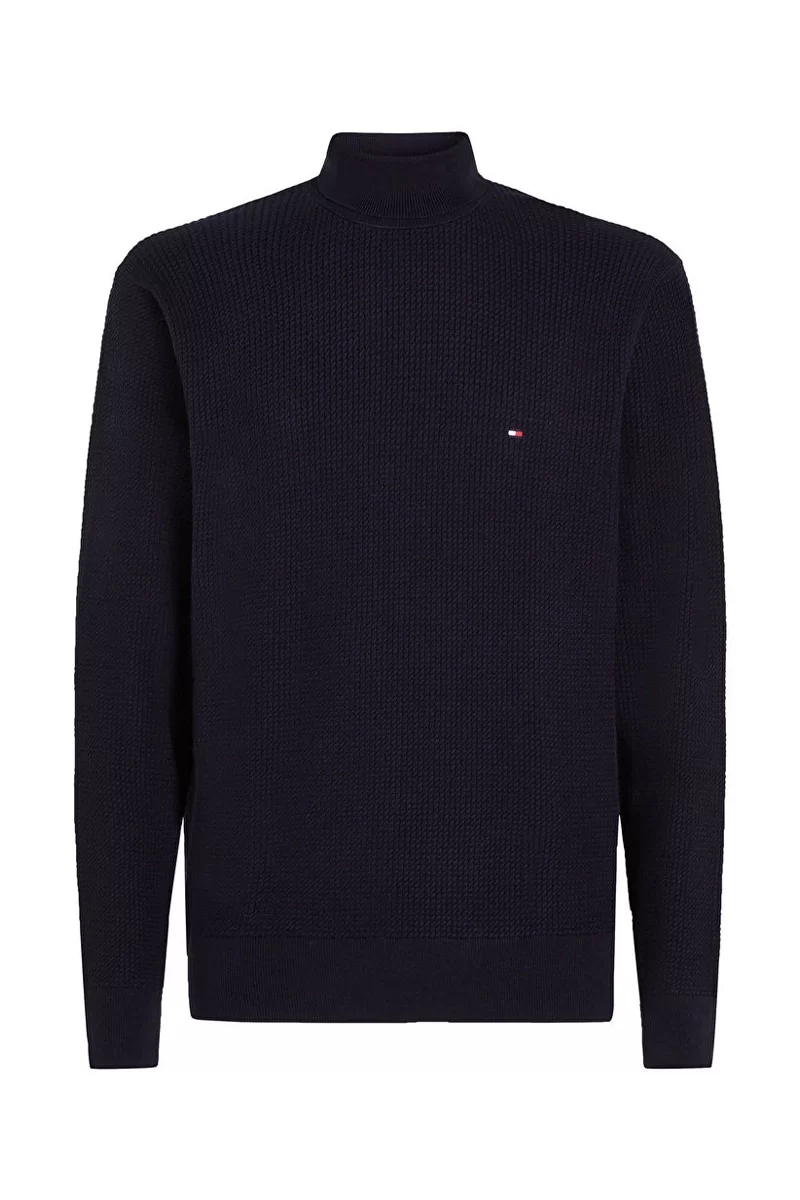 Tommy Hilfiger STRUCTURE ROLL NECK Erkek Lacivert Kazak MW0MW36526DW5