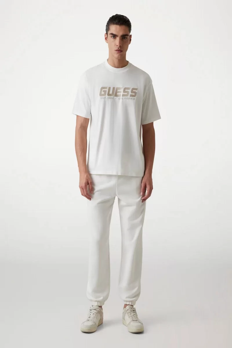 Guess SURON CN T-SHIRT Erkek Beyaz T-shirt Z5RI10I3Z14-G018