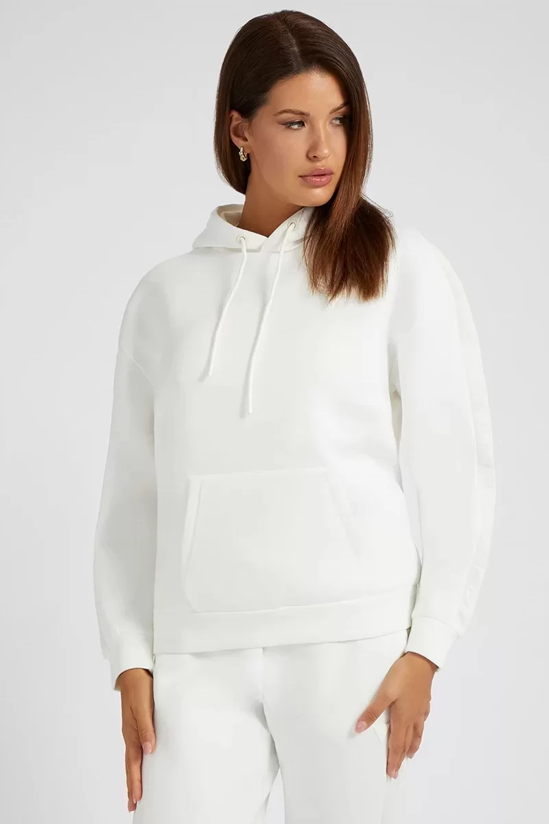 Guess Brenda Hooded Sweatshırt Kadın Beyaz Sweatshirt V2YQ18K7UW2-G6K5