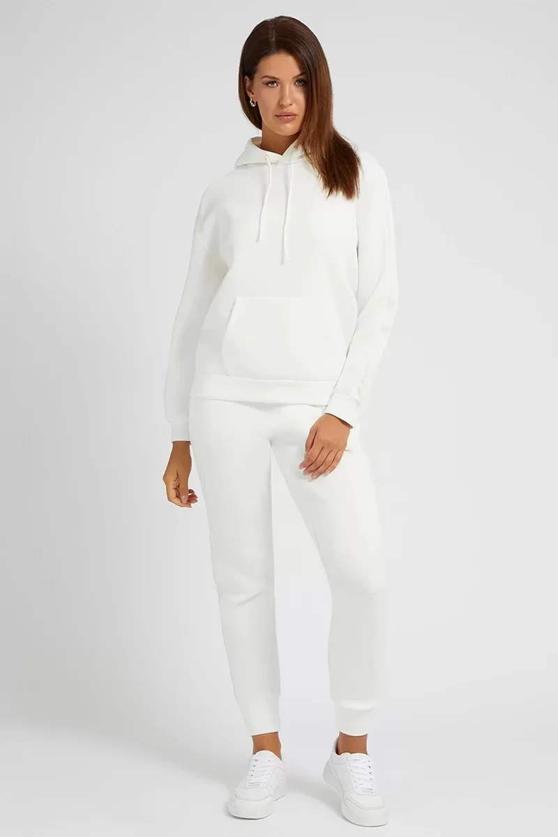 Guess Brenda Hooded Sweatshırt Kadın Beyaz Sweatshirt V2YQ18K7UW2-G6K5