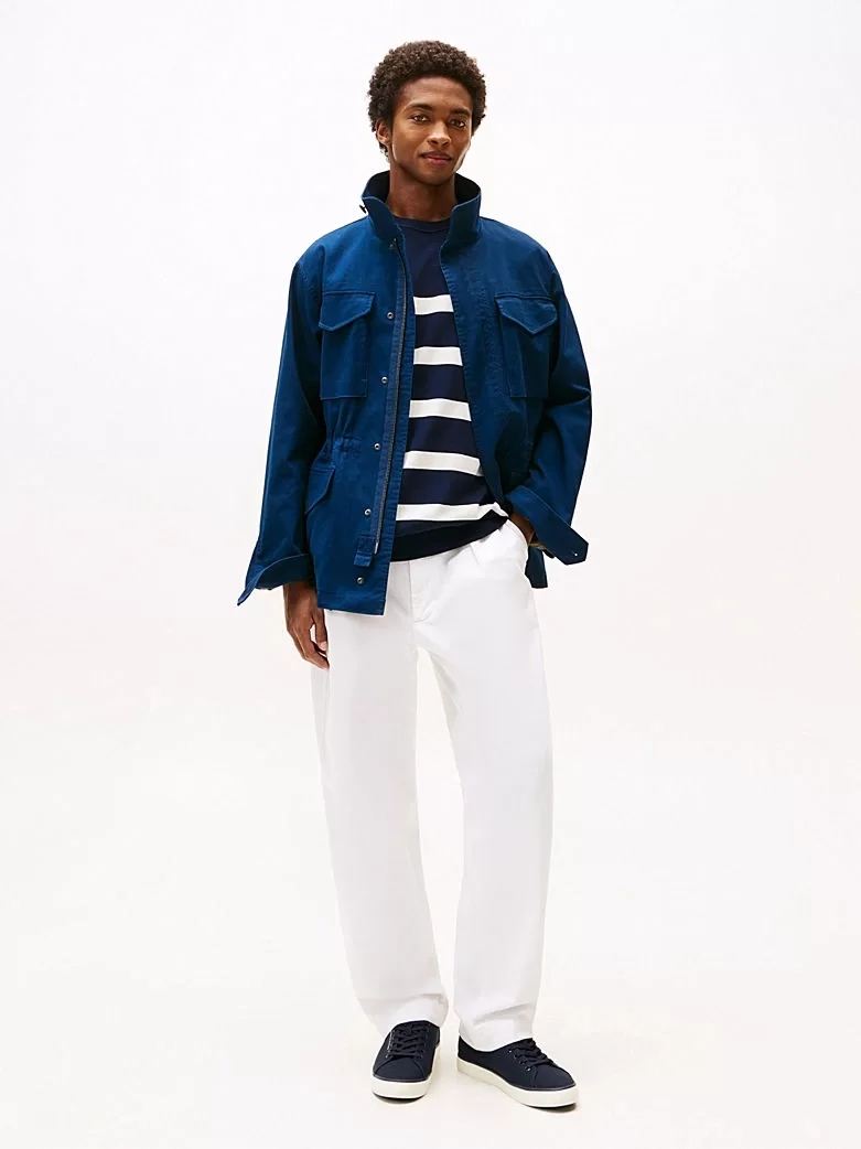 Tommy Hillfiger Erkek Lacivert Logolu Sneaker