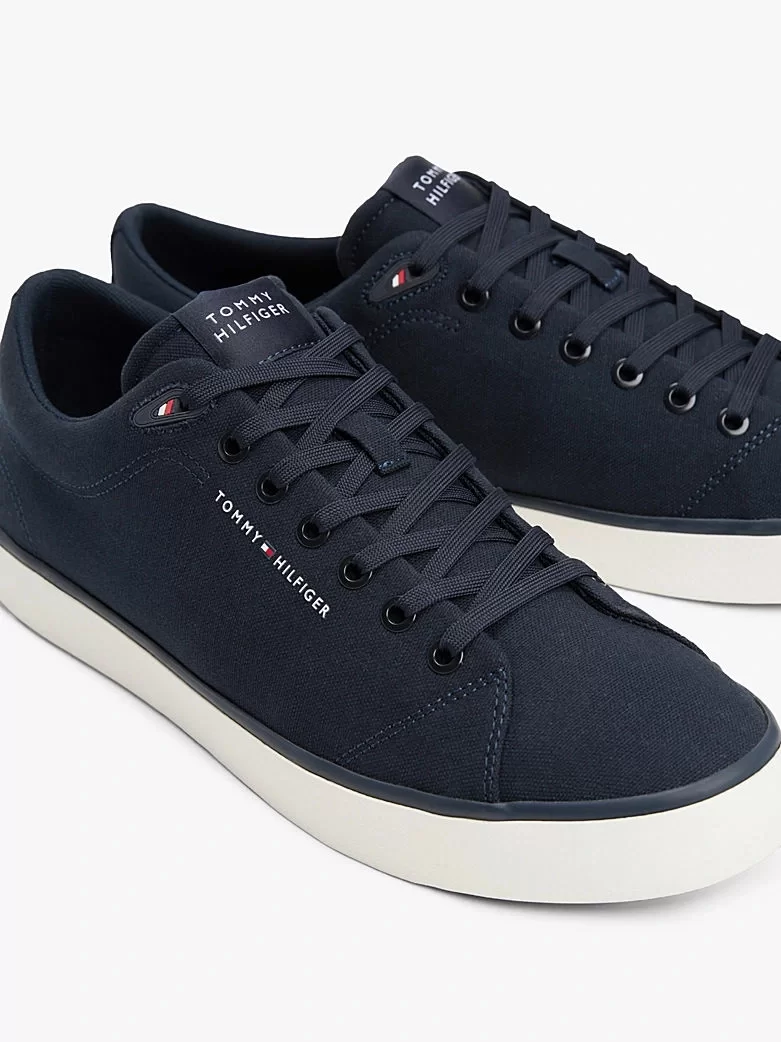 Tommy Hillfiger Erkek Lacivert Logolu Sneaker