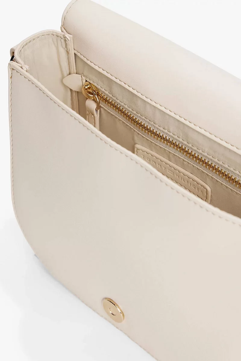 Tommy Hilfiger TH LOGOTAPE SADDLE BAG Kadın bej Çapraz Çanta AW0AW17184AA8