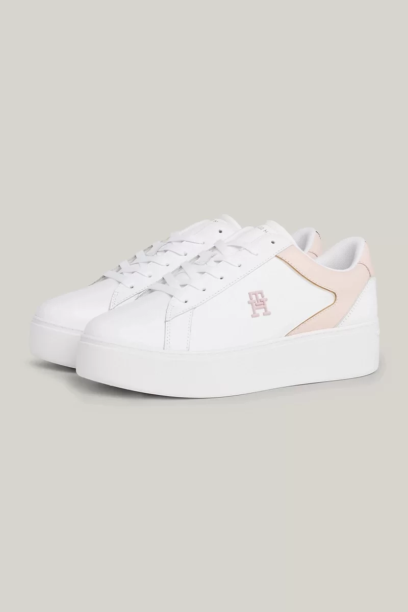 Tommy Hilfiger TH PLATFORM COURT SNEAKER Kadın Beyaz Sneaker FW0FW079100LB