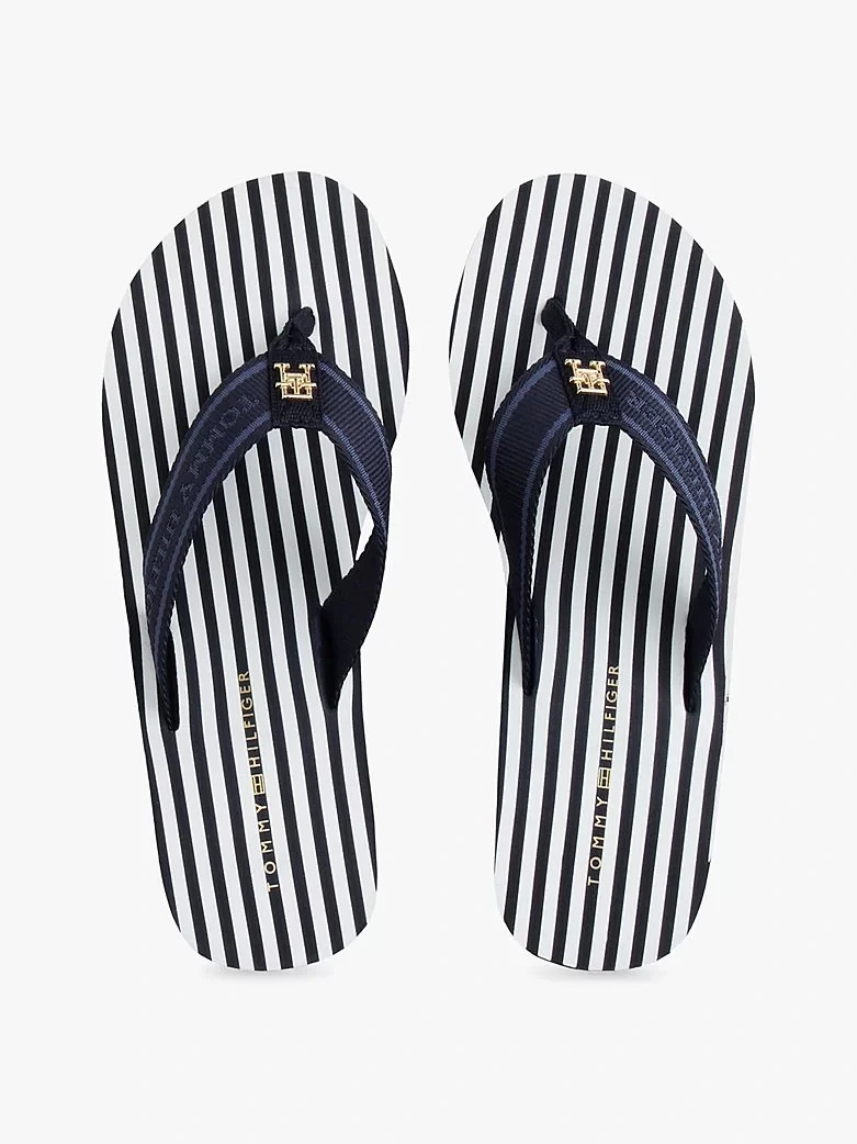 Tommy Hilfiger TH STRIPES WEDGE BEACH SANDAL Kadın  Terlik FW0FW08521DW6
